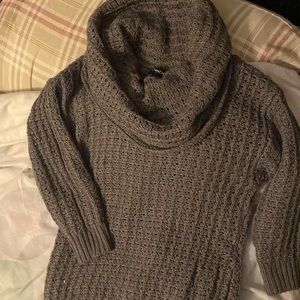 Grey cow neck casual sweater